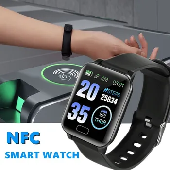 

Sport Smart Watch NFC Y12 Outdoor Square Fitness Tracker Wristband for Running Cycling Swimming Sleep Monitor Apple Men Women