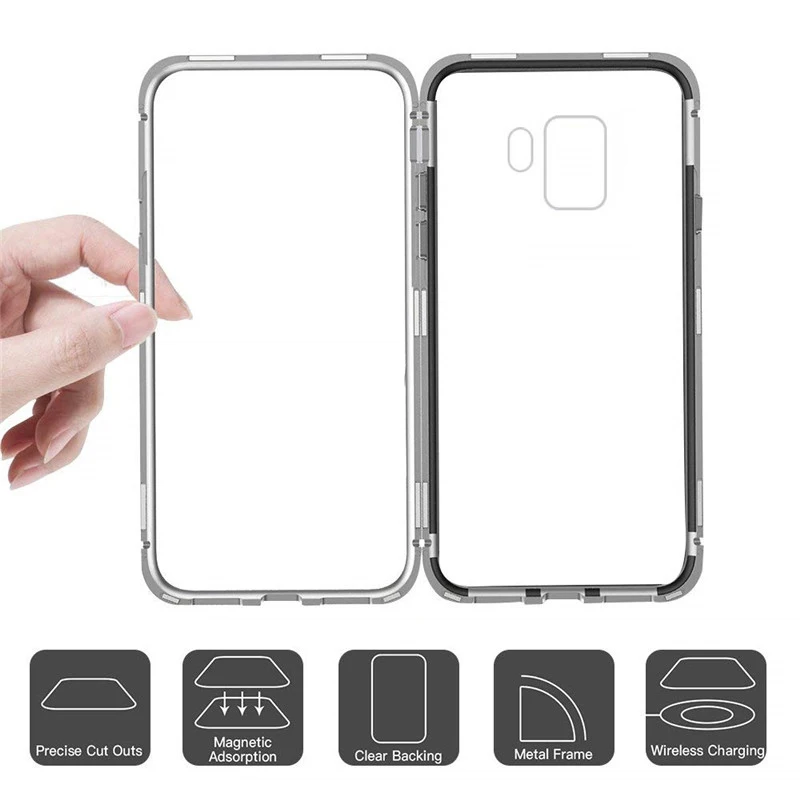 Bakeey 360° Magnetic Adsorption Metal Tempered Glass Flip Protective Case for Xiaomi Redmi 7A 5.45 inch Non-original