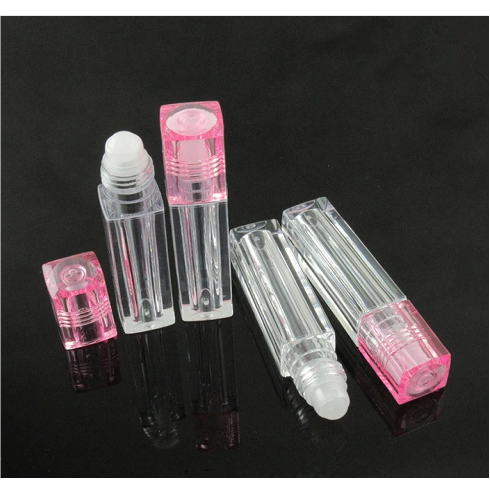 

3 Pieces 6.5ml Square Lip Gloss Oil Roll On Bottle Portable Empty Refillable Makeup Container Tube Vials
