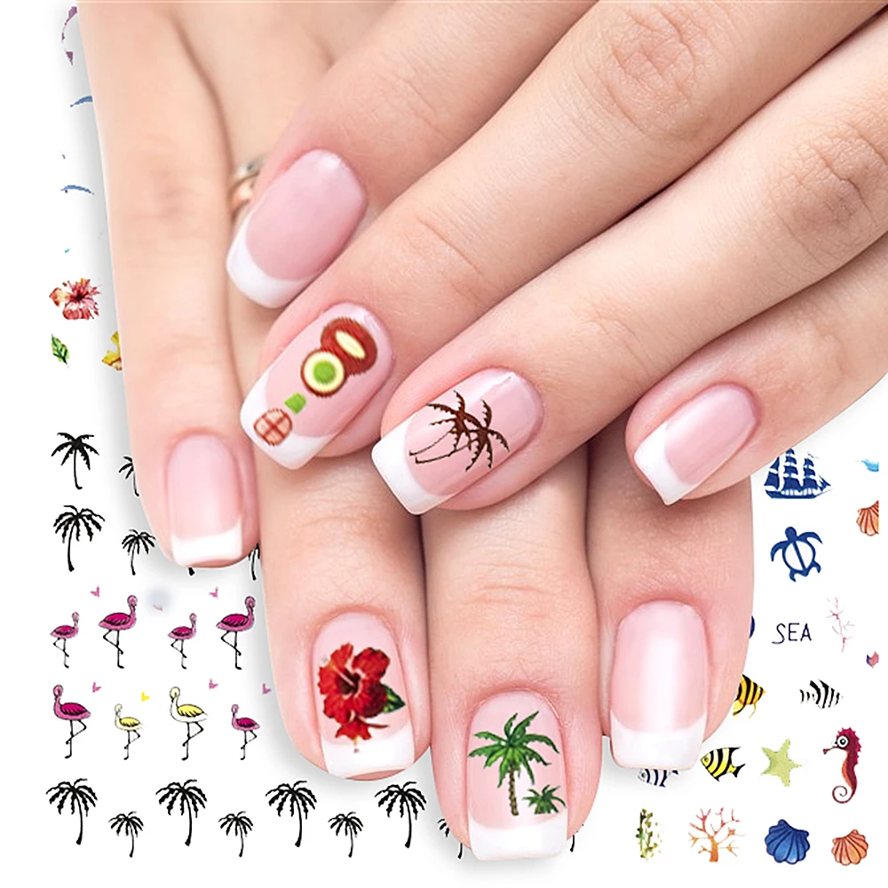 11 шт. стикеры 3D на ногти Nail Art Наклейки под водой море пляж русалка Стиль маникюра