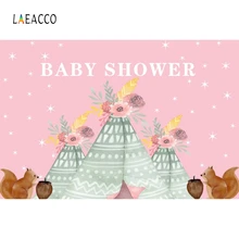 Laeacco Flower Tent Squirrel Baby Shower Photography Backgrounds Customized Photocall Photographic Backdrops for Photo Studio