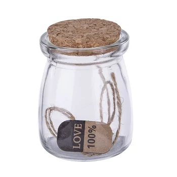 

5pcs 100ml Transparent Glass Bottle with Wooden Cork Organizational Bottle