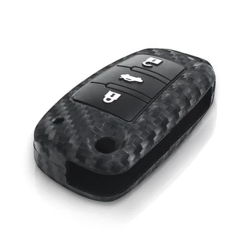 Cover chiave telecomando per Audi Sline A3 A5 Q3 Q5 A6 C5 C6 A4 B6 B7 B8 TT 80 S6 - KEYYOU custodia portachiavi in Silicone per auto a 3 pulsanti per Audi Sline A3 A5