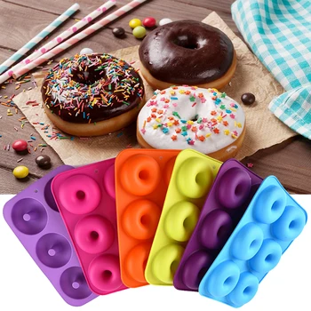 

Donut Mold Non Stick Donut Heat Resistance Silicone Baking Tool For 6 Full Size Donuts Safe Baking Tools For Cake Biscuit