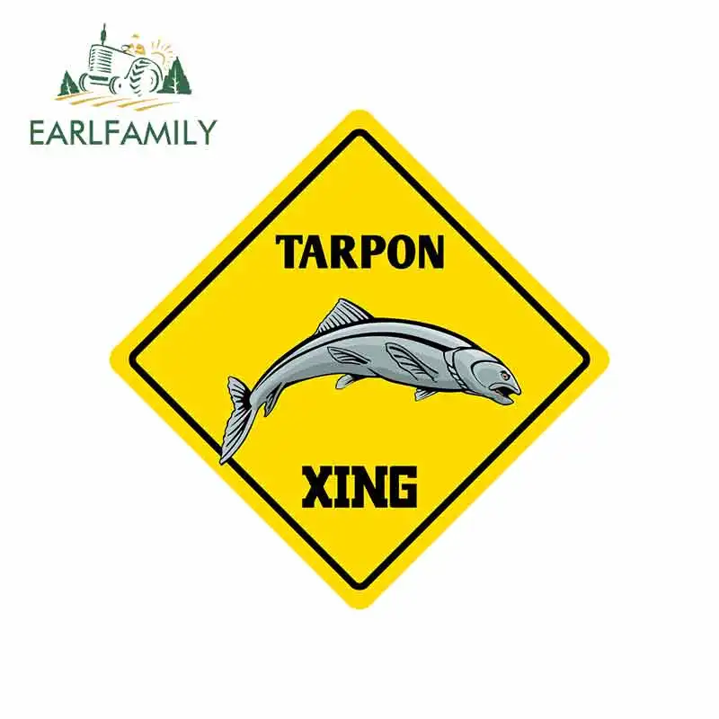 EARLFAMILY 13cm x 13cm for Tarpon Crossing Sign Car Stickers Vinyl JDM Waterproof RV VAN Fine Decal 3D Car Accessories Graphics