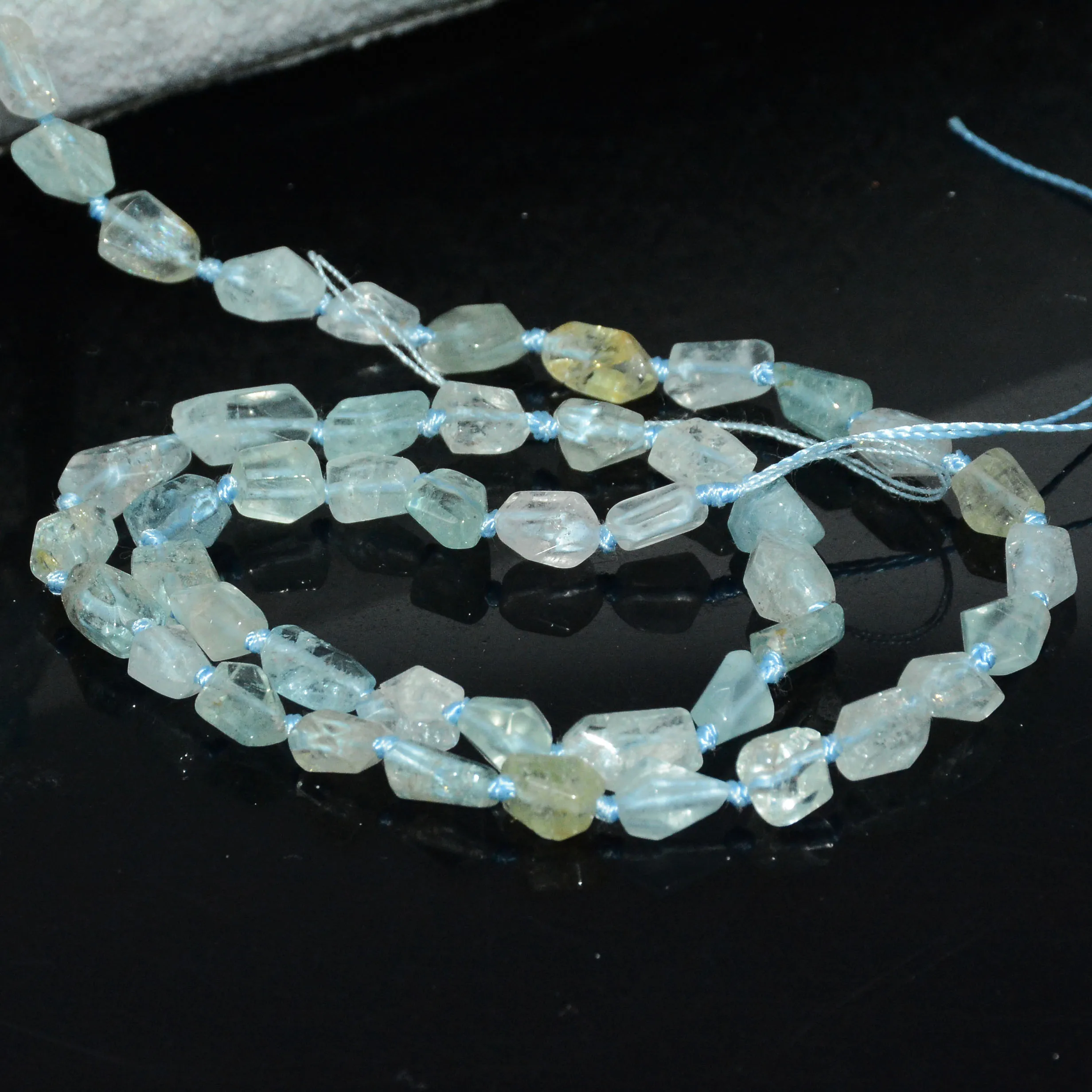 Natural Clean Quality Aquamarine Small Faceted Nugget Beads 7mm-9mm | Украшения и аксессуары