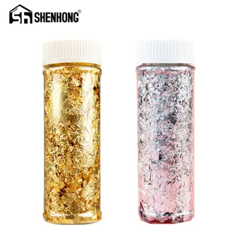 

SHENHON 1PCS Edible Grade Genuine Gold Leaf Schabin Flakes 2g 3g 24K Silver Gold Decorative Dishes Chef Art Cake Decorating Tool
