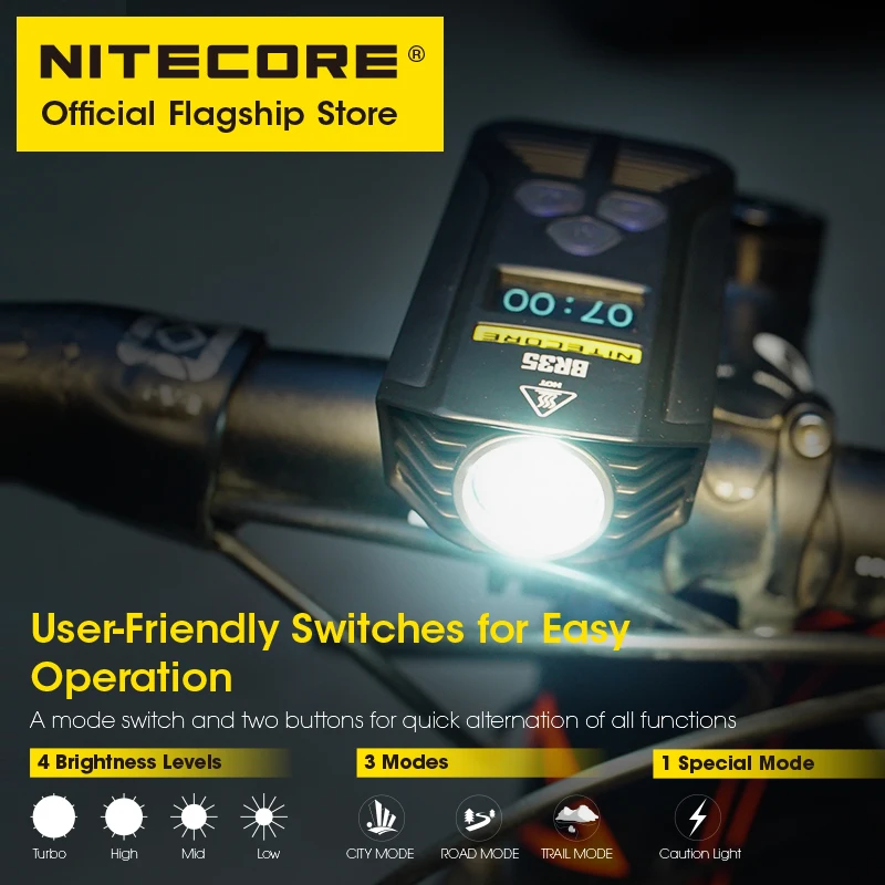 NITECORE BR35 Rechargeable Bicycle Flashlight 1800 Lumen