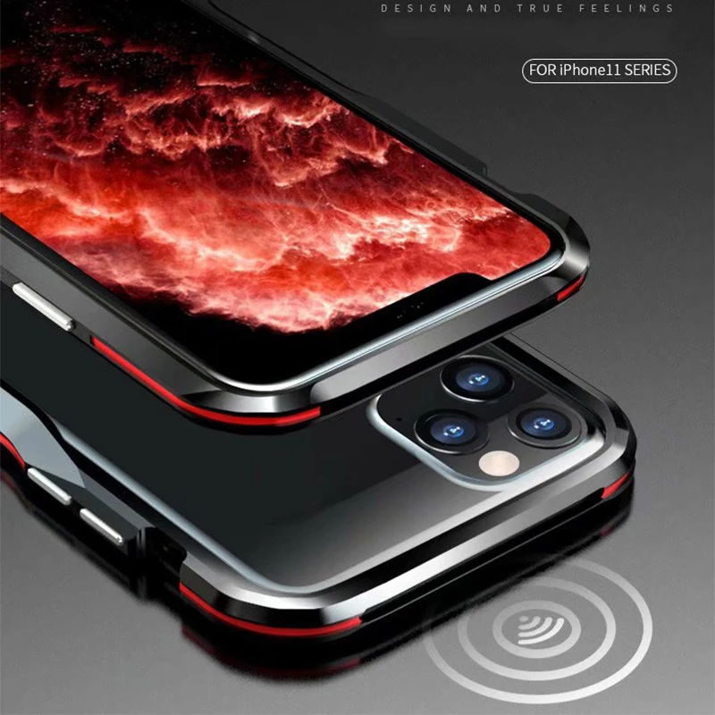 Для Apple iPhone 11 Pro Max X XS Max XR 8 7 Plus роскошный Броня Алюминиевый металлический бампер чехол рамка Защитная крышка Coques Funda