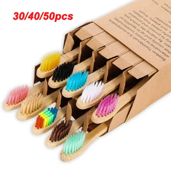 

Bamboo Toothbrush for Adults Teenagers Oral Health Biodegradable Organic Eco Friendly Ergonomic Soft Tooth Brush Brighten Teeth