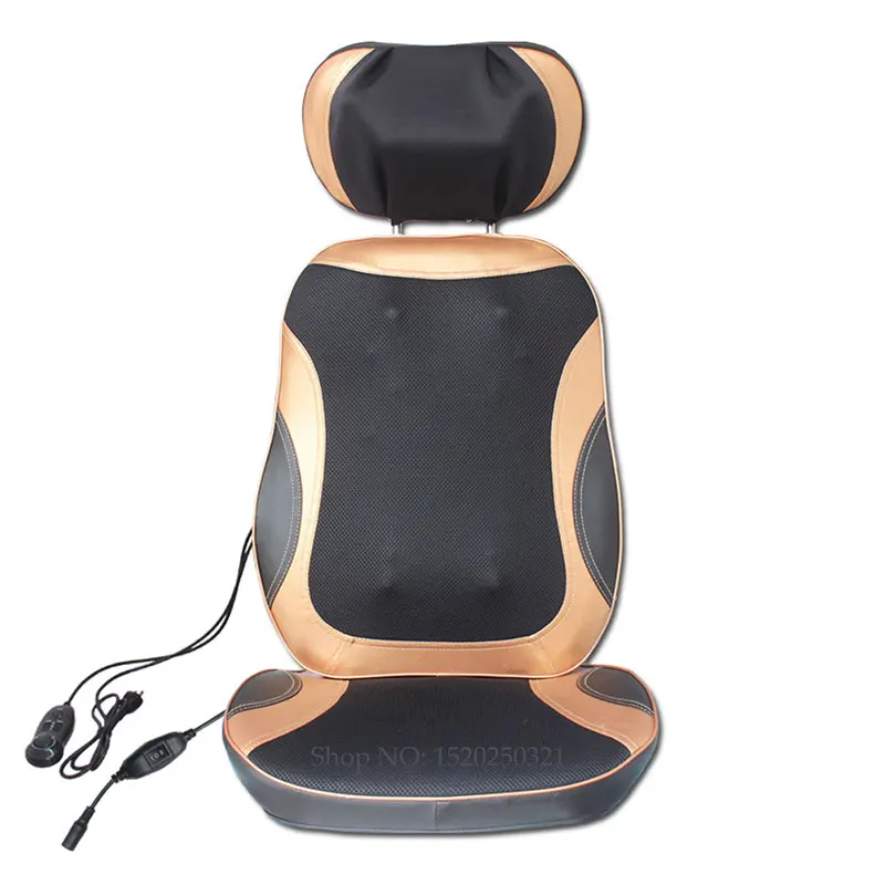 Электрическая Массажная подушка для шеи, талии, спины, разминающий массажер, многофункциональное вибрационное массажное кресло с горячим давлением, расслабляющее все тело