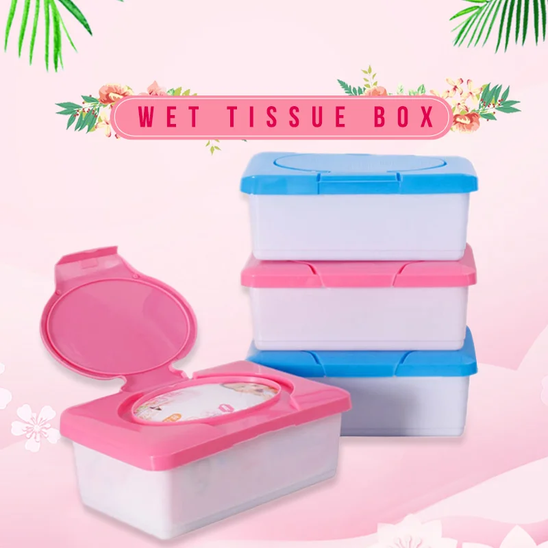 Wipes Box Storage Plastic Tissue Baby Holder Wet Container Home Wet Tissue Box Press Design Pop-Up
