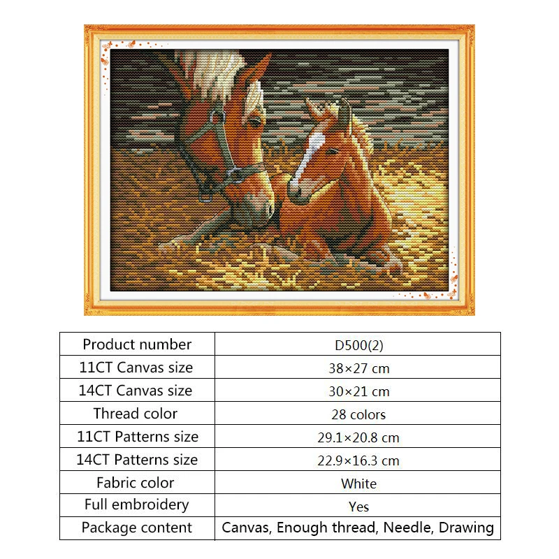 Cross stitch D500(2) Китайская вышивка крестиком лошадь узоры DMC вышивка нитью комплект 14ct 11ct Счетный принт на холсте Aida Ткань DIY наборы для рукоделия - Цвет: Cross stitch D500(2)