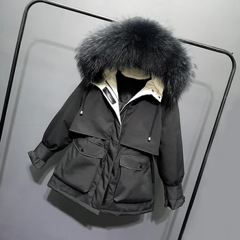 

2019 Vintage Fur Collar Womens Down Parka Winter Jackets Autumn Coat Puffer Fashion Warm Plus Size Coats Duck Outerwear