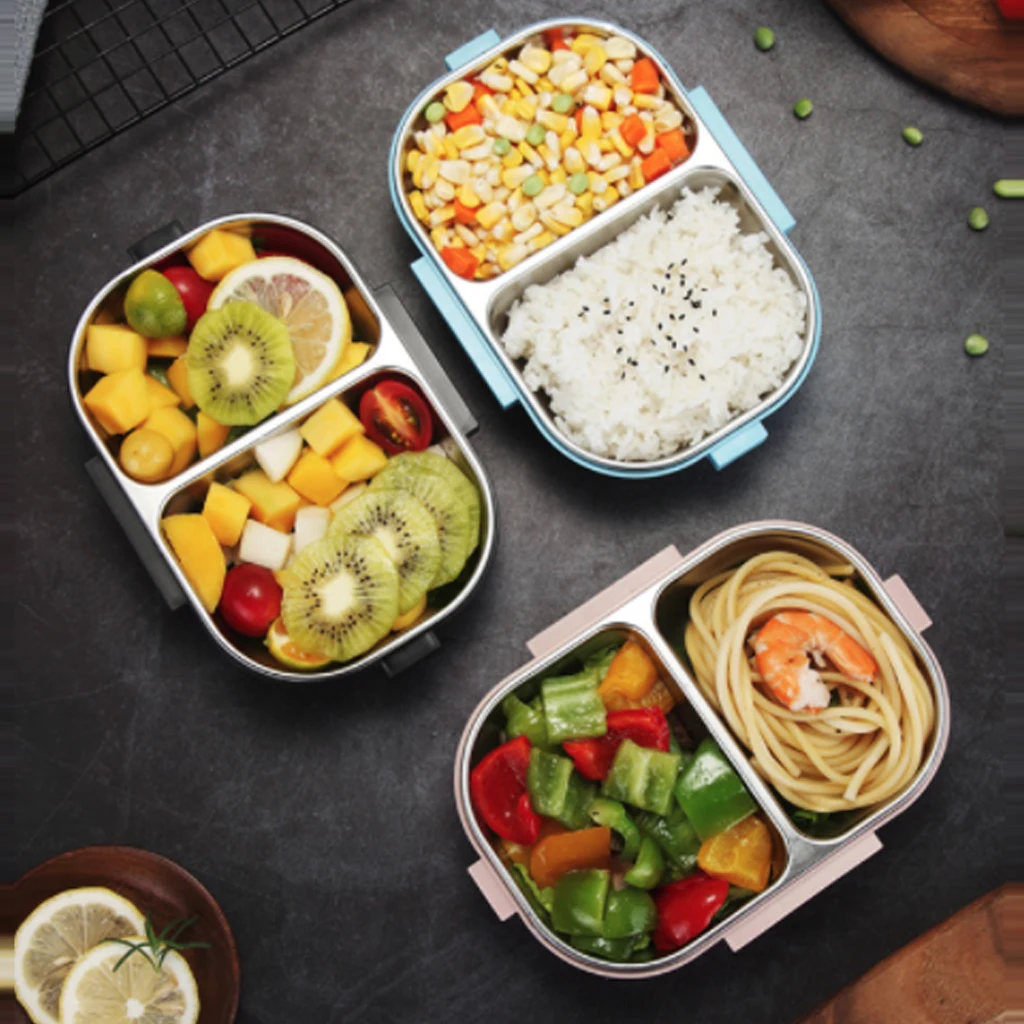 Портативный Ланч-бокс из высококачественной нержавеющей стали Bento box кухонный герметичный контейнер для еды для детей детский школьный Ланч