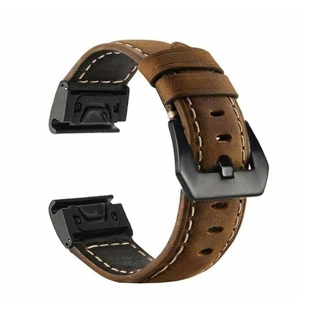 Quick Fit для часов из натуральной кожи шириной 22/26 мм Garmin Fenix 6X Pro / 5X Plus/6 5/3/3HR браслет