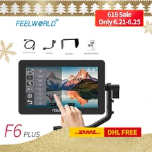 Монитор Feelworld F6 PLUS из алюминиевого сплава, сенсорный экран 5,5 дюйма, режиссерский монитор, камера DSLR, 4K, микро, один дисплей Монитор Feelworld F6 PLUS из алюминиевого сплава, сенсорный экран 5,5 дюйма, режиссерский монитор, камера DSLR, 4K, микро, один дисплей