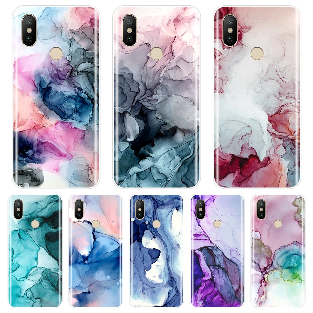 Силиконовый чехол для телефона Xiaomi Mi 5 5C 5S 5X 6 6X Plus 8 SE Lite Marble Art задняя крышка A1 A2 Mi5 Mi6