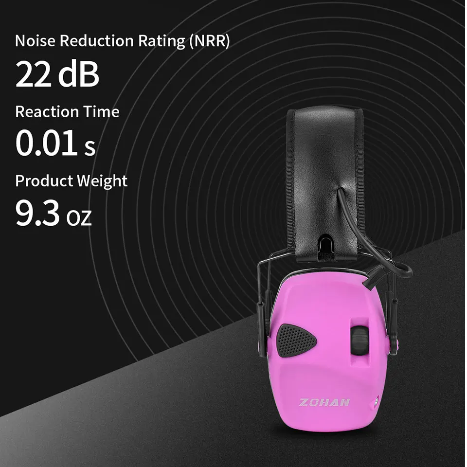 US $31.89 ZOHAN Shooting Ear Muff Electronic Ear Protection Noise Reduction NRR22dB Earmuffs Sound Amplification Hunting Defender Ear Muff