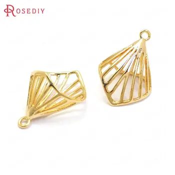 

(35673-G)10PCS 15x21.5MM 24K Gold Color Brass Tree Leaf Leaves Charms Pendants Jewelry Making Supplies Diy Findings Accessories