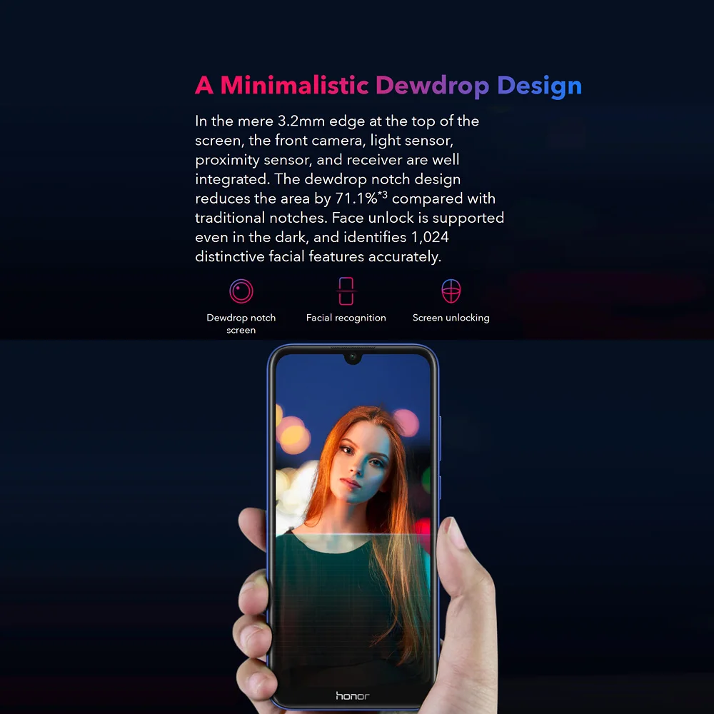 Смартфон huawei HONOR 8A с глобальной прошивкой, Android 9,0, 6,09 дюймов, MT6765, четыре ядра, разблокировка лица, 3020 мА/ч, 3 слота, сотовый телефон