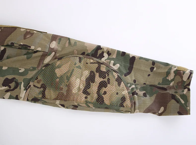 Мужская Тактическая Военная боевая рубашка из дышащего хлопка, армейская камуфляжная футболка с длинным рукавом для спорта на открытом воздухе, охоты