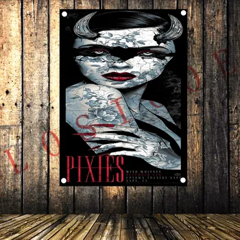 

Large Tattoo Rock\Heavy metal Music Poster Retro Flag Banner Tapestry Bar Cafe Party Music Festival Background Decor Cloth