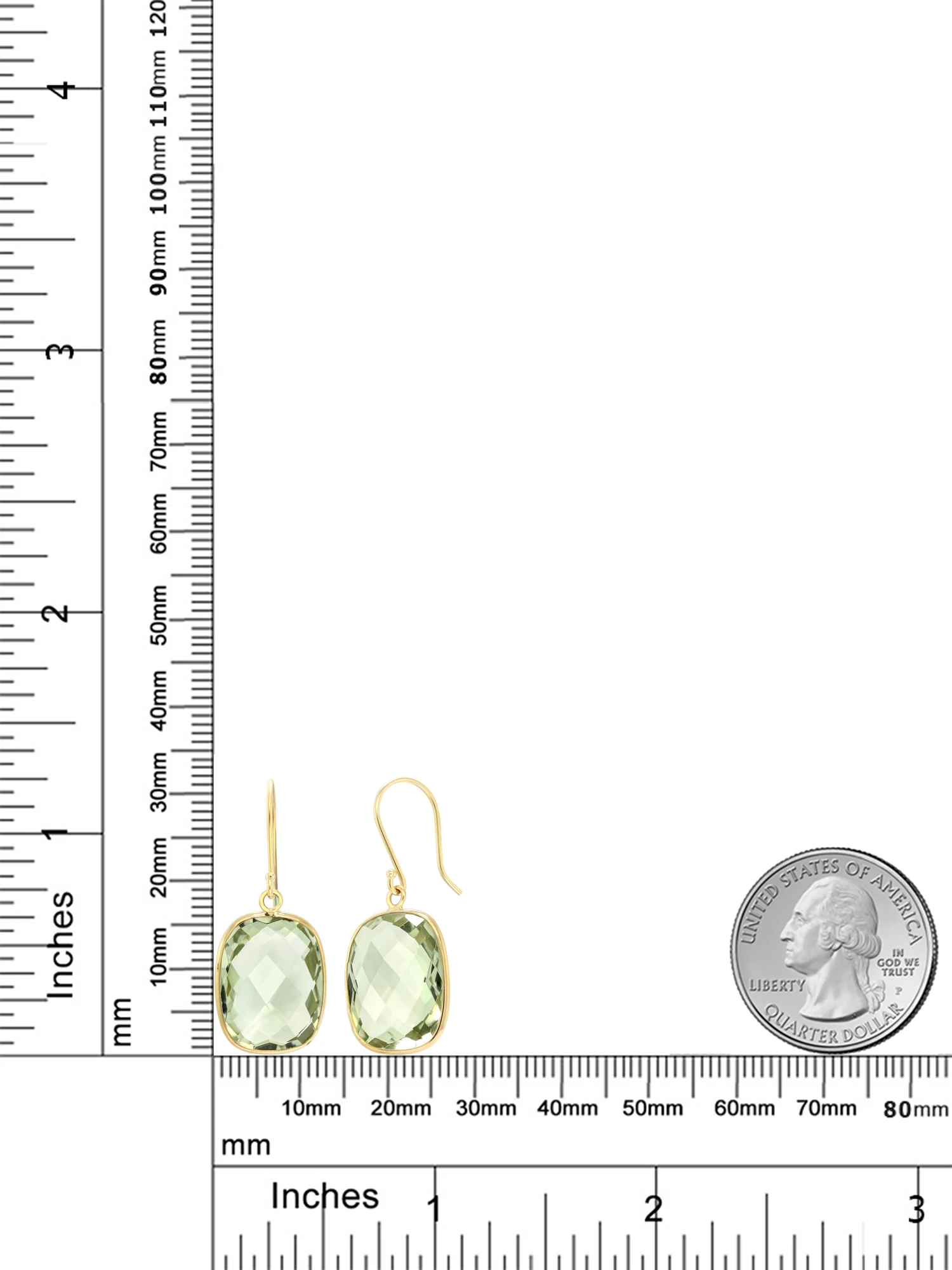 GemStoneKing 18,00 Ct подушка Шахматная огранка натуральный зеленый Аметист 14K желтое золото Висячие элегантные серьги для женщин