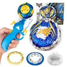 Nova infinity nado v giroscópio brinquedo de metal não parar batalha girando topo com um-botão 180 graus flip lançador para brinquedo criança