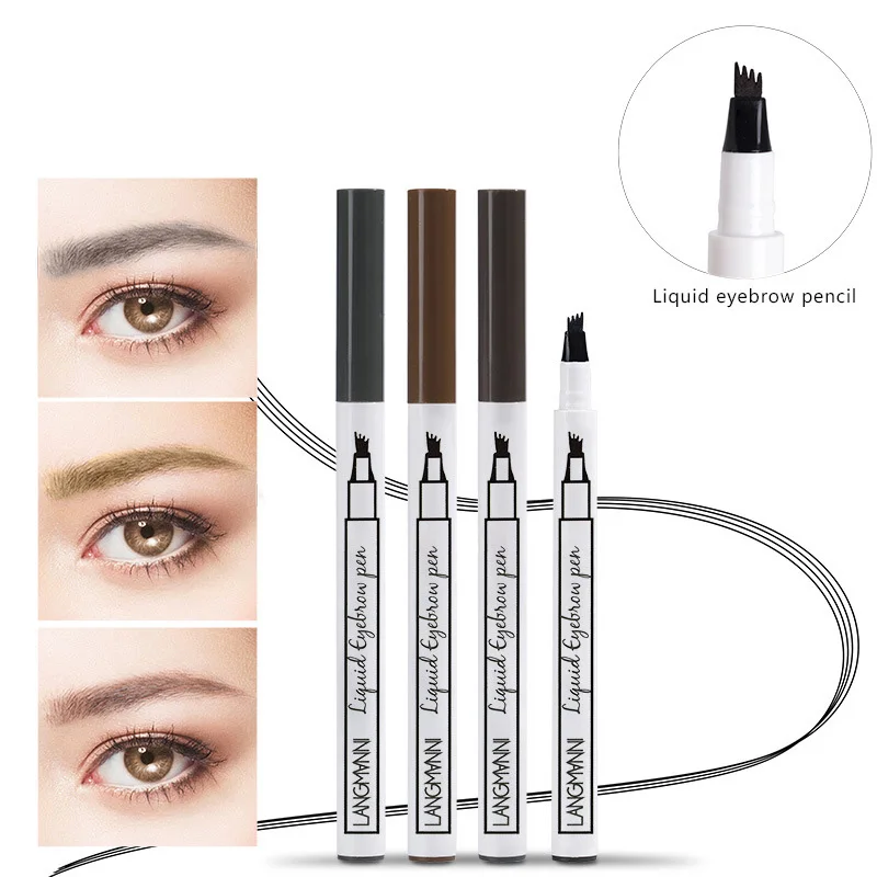 Microblading татуировки бровей чернила Ручка водонепроницаемый эскиз бровей 4 вилка кончик карандаш JS11