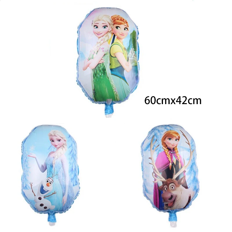 Гелиевые воздушные шары принцессы Анны и Эльзы для вечеринки на день рождения, надувные воздушные фольгированные воздушные шары Эльзы для детей, детские вечерние праздничные принадлежности - Цвет: 3pcs 60cmx42cm