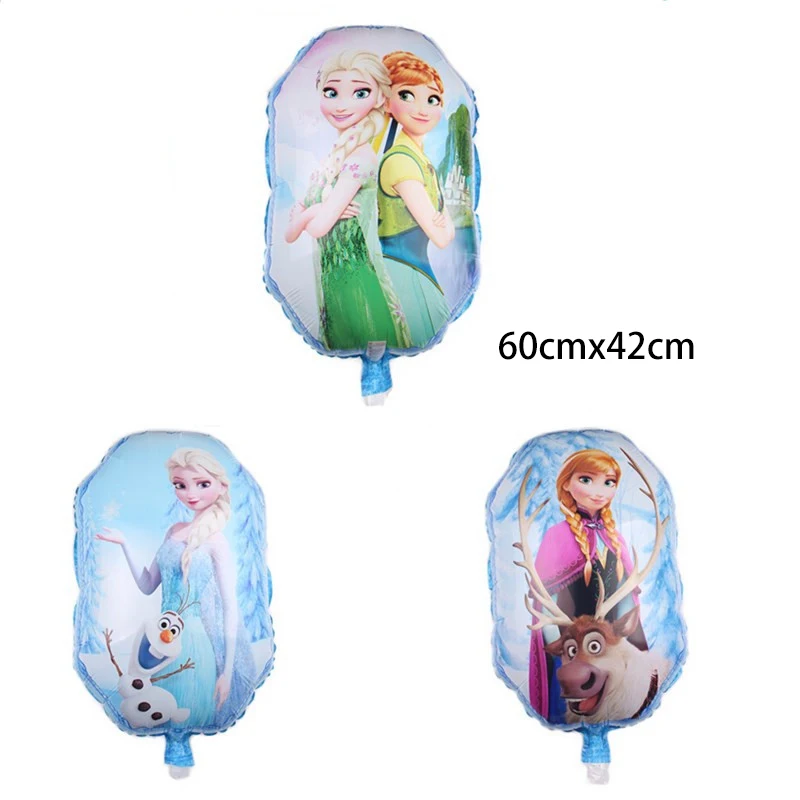3pcs 60cmx42cm Гелиевые воздушные шары принцессы Анны и Эльзы для вечеринки на день рождения, надувные воздушные фольгированные воздушные шары Эльзы для детей, детские вечерние праздничные принадлежности - Цвет: 3pcs 60cmx42cm