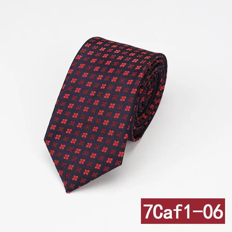 7 см Gravata Mens галстук роскошный мужской красный цветочный Пейсли галстук Hombre Классический Бизнес Повседневный галстук для свадьбы - Цвет: 06