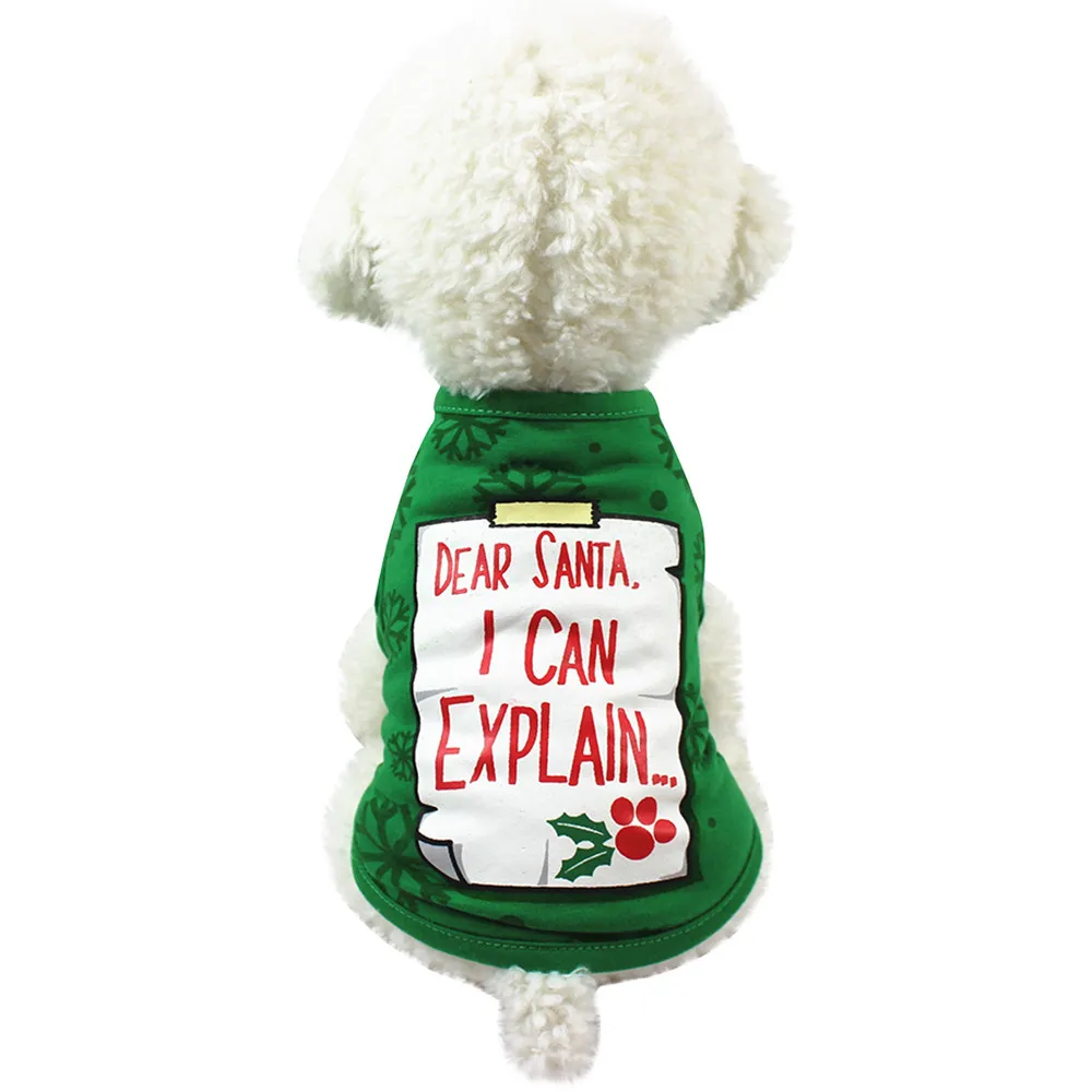 Pet Dog Clothes Christmas Costume Cute Cartoon Clothes For Small Dog Cloth Christmas Clothing Polyester T shirt Puppy Costume