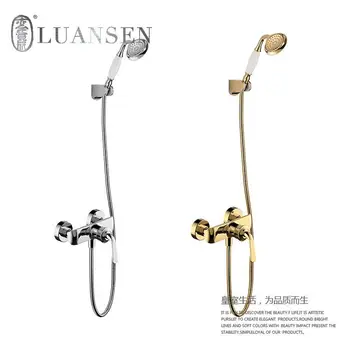 

Factory direct copper simple shower, hand-held shower set, shower head, bathtub, bath tap, hot and cold