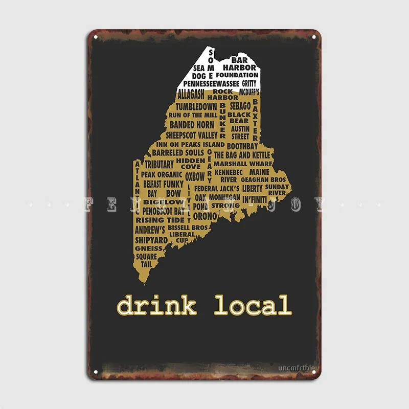 

Drink Local Me Metal Sign Party Plaques Cinema Garage Funny Tin Sign Poster