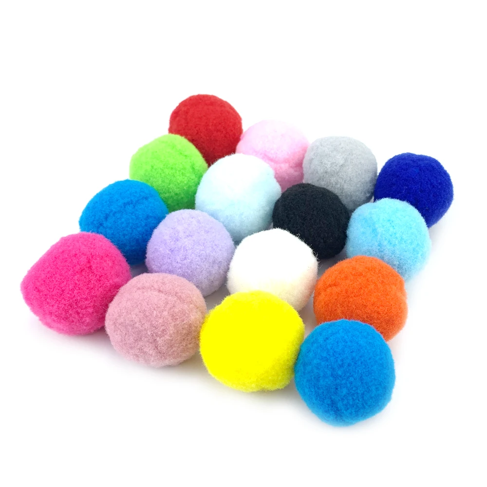 24pc 48pc Solid Color Stretch Plush Ball Cat Toys Interactive Cat Pom Ball Plush Colorful Funny Cat Chew Toy Kitten Dropshipping