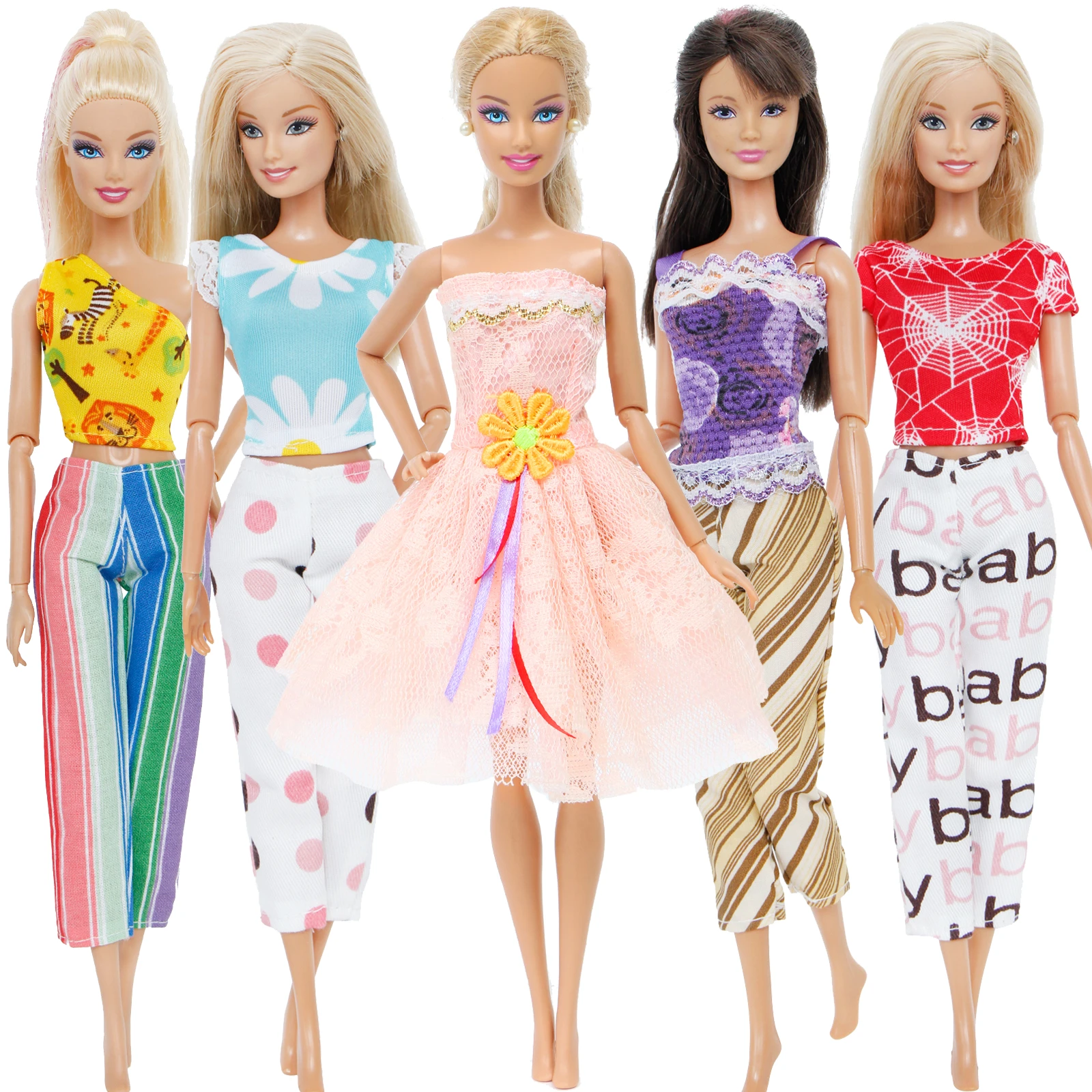 5 unids/set vestido de muñeca a la moda para fiesta muñecas trajes de fiesta blusa pantalones faldas ropa de muñeca Accesorios|Muñecas| - AliExpress