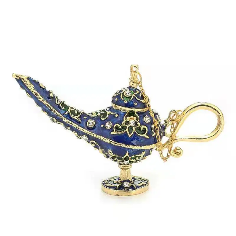 Винтажная Волшебная Лампа Алладина ручной работы, сказочный металлический резной чайник с желанием, украшение, коллекционное искусство, ремесло, домашний декор - Цвет: Aladdin Magic Lamp