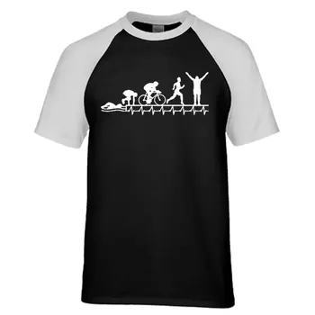 

Triathlon Ironman T Shirt For Men Triathlon Triathlon Heartbeat Evolution T-Shirt For Men Outfit Male raglan Short Sleeve Tee
