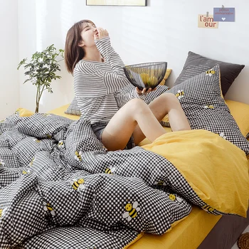 

Cotton Small Fresh Cotton Denim-Style Single Dormitory Boys Simple Three-Piece Set