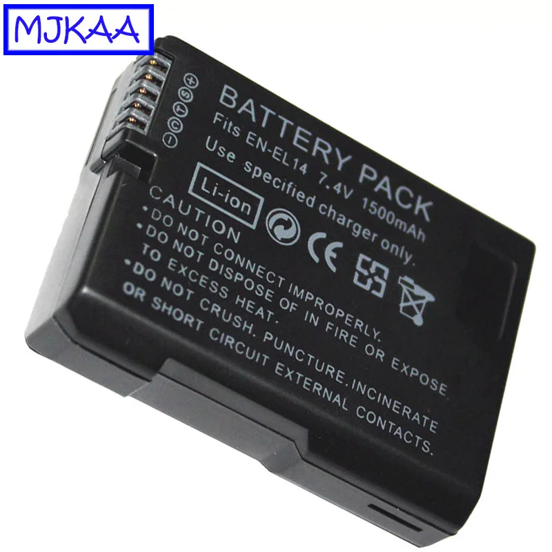 MJKAA EN-EL14 7,4 V 1500mAh литий-ионный аккумулятор для камеры высокого качества для Nikon D5200 D3100 D3200 D5100 P7000 P7100 MH-24