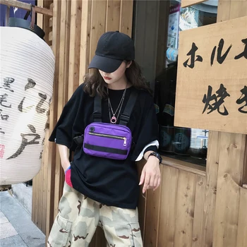 

Exquisite Oxford Vest Shoulder Bag Multi-function Men Women Splicing Lovers Hip Hop Streetwear Pack for Vacation and Travel