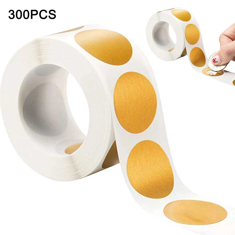 300 pcs/rolls Round Scratch Off Stickers Scrapbooking Package Scratch Gold Silver Color Sticker Labels Christmas Decoration - Цвет: Gold