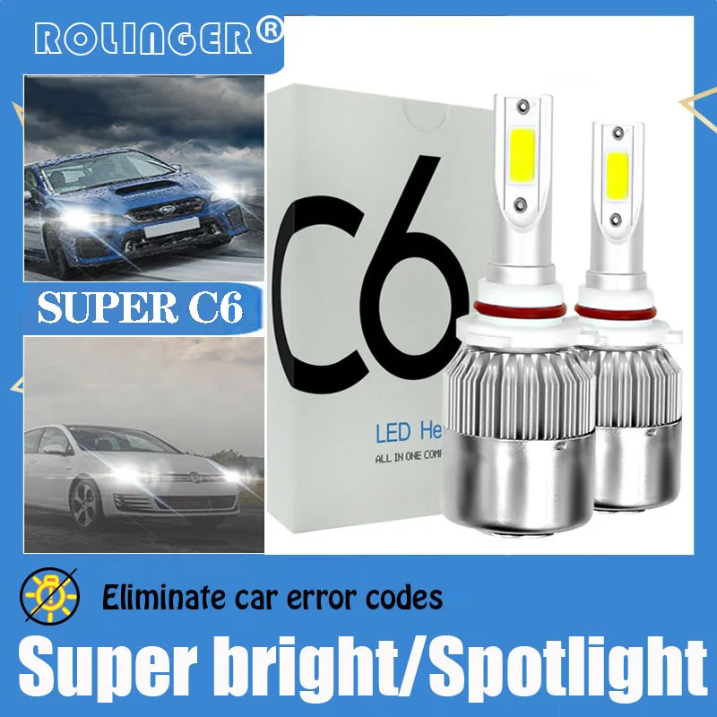 

2PCS C6 LED Car Lights LED Bulbs H7 H11 H4 H1 H3 9005 9006 80W LED Lamp Car LED Headlight Auto Fog Light HB3 HB4 12V 24V
