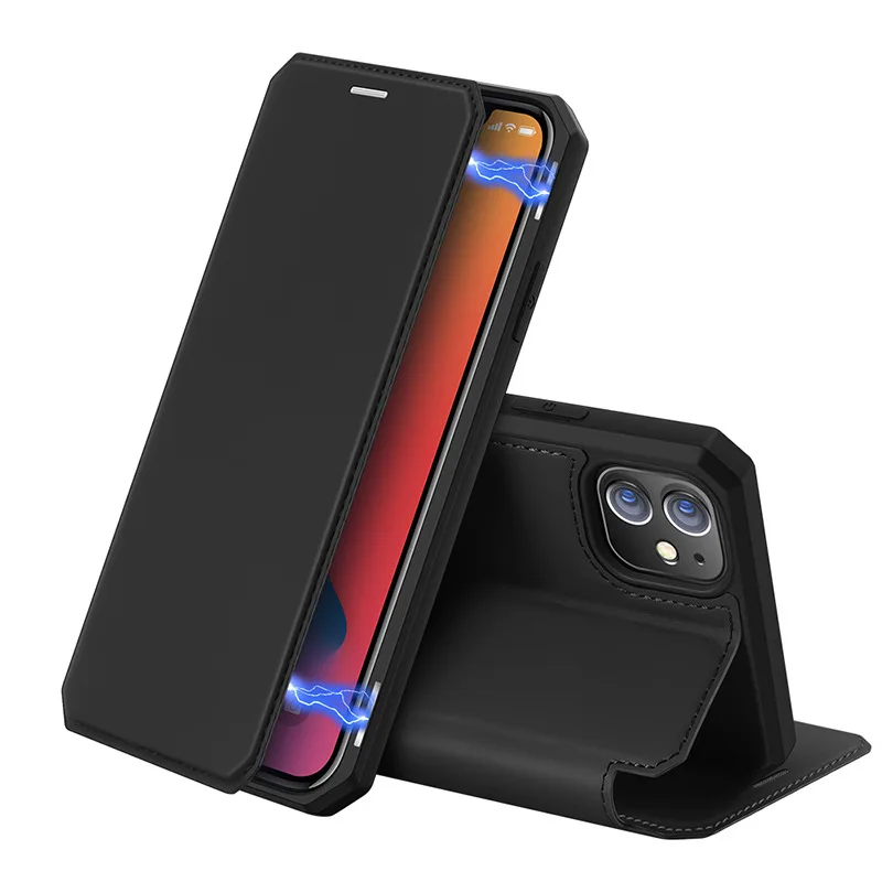 DuxDucis Pu Leather Case For Iphone 12 11 Pro Max Coque Luxury Thin Flip Cover Wallet Phone Cases For Iphone 7 8 se PLUS12 mini