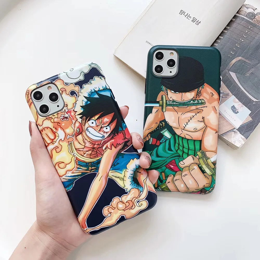 One piece Luffy Зоро глянцевый IMD чехол для iPhone 7 8 Plus 11 Pro X XSM XS XR Япония прыжок аниме