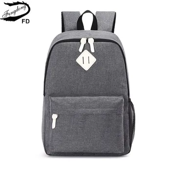 

Fengdong school bags for boys minimalist canvas school backpack student book bag lightweight sports backpack for teenagers