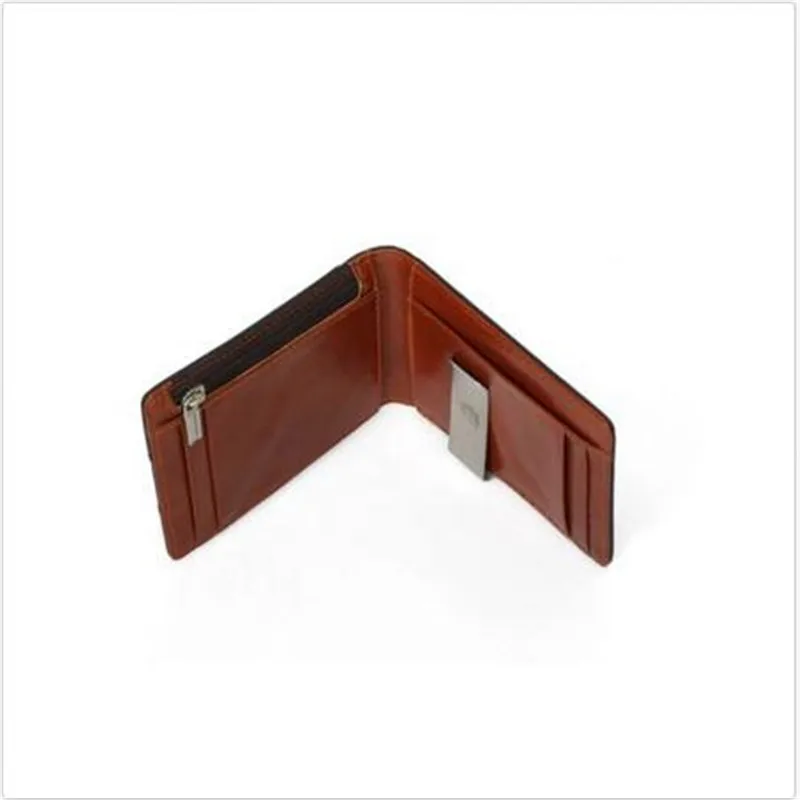 Мужской Ретро зажим для денег, новинка, сплошной цвет, натуральная кожа ...