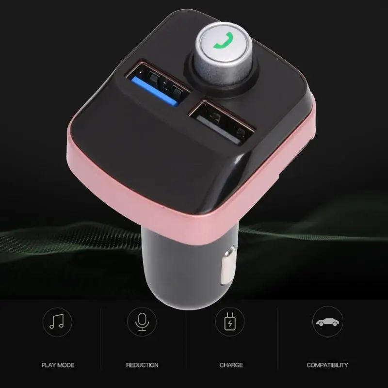 FM12 передатчик громкой связи CVC технология подавления шума ветра Bluetooth 3,0 женский розовый EDR 2,4 ГГц мини USB порт автомобиля Charg